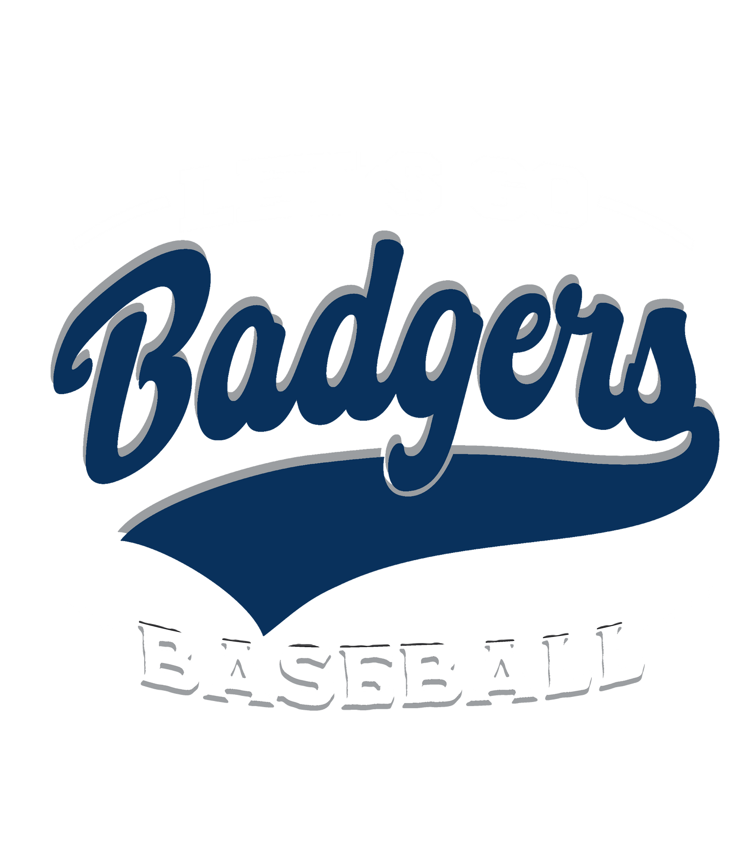 Baseball #1 -  Let's Go Badgers Baseball (Navy/White)