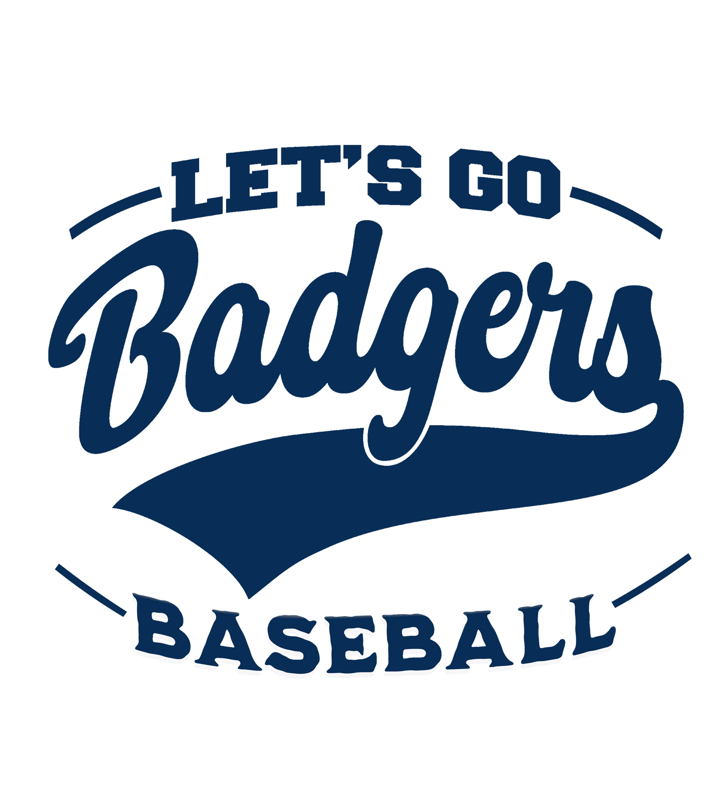 Baseball #1 -  Let's Go Badgers Baseball (Navy)