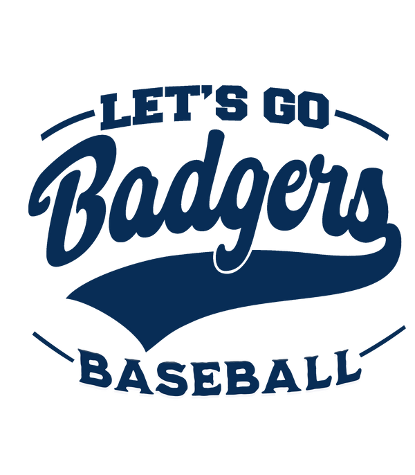 Baseball #1 -  Let's Go Badgers Baseball (Navy)