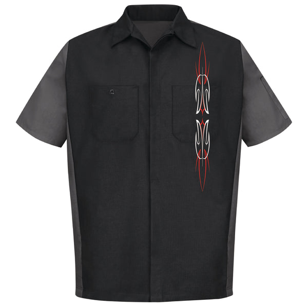 Mechanic Pinstrip Red Cap shirt